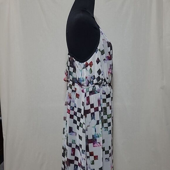 Lane Bryant Midi Dress Sleeveless Square Print Chiffon Multicolor 18/20 - Picture 7 of 11